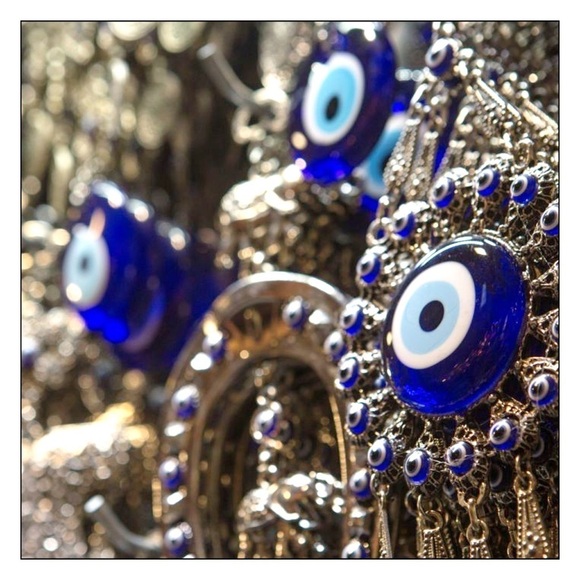 Evil Eye Nazar Protection Glass Beads Key Chain - Picture 3 of 3